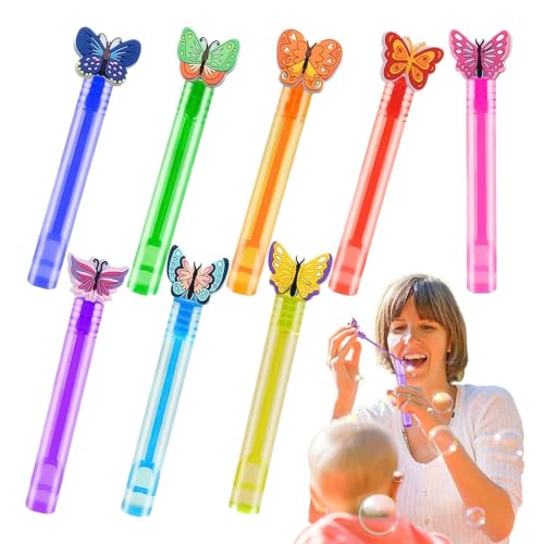 Bubble Sticks, 8 Pieces Small Butterfly Bubble Wands Blower, Kids Bath Time Toys, Goodie Bags Stuffers, Photo Props for New Year, Birthday, Wedding, Graduation, 4.33 Inches Bubble Sticks, 8 Pieces Small Butterfly Bubble Wands Blower, Kids Bath Time Toys, Goodie Bags Stuffers, Photo Props for New Year, Birthday, Wedding, Graduation, 4.33 Inches von Buhyujkm