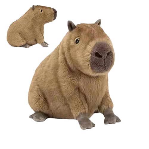 Buhyujkm Adorable Capybara Plush, 11.02x11.02 Inches Realistic Soft Toy, Adorable Crawling Stuffed Animal, Plush Pillow for Kids and Adults, Unique Model Doll Gift von Buhyujkm