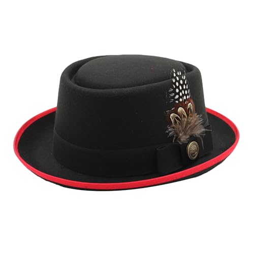 Buhyujkm Bezaubernder schwarzer Bowler Hut, 57,9 - 57,9 x 12,9 cm, klassischer deutscher Alpenhut, kompaktes Oktoberfest-Kostüm-Accessoire mit Feder und Emblem für Damen und Herren Buhyujkm Bezaubernder schwarzer Bowler Hut, 57,9 - 57,9 x 12,9 cm, klassischer deutscher Alpenhut, kompaktes Oktoberfest-Kostüm-Accessoire mit Feder und Emblem für Damen und Herren von Buhyujkm