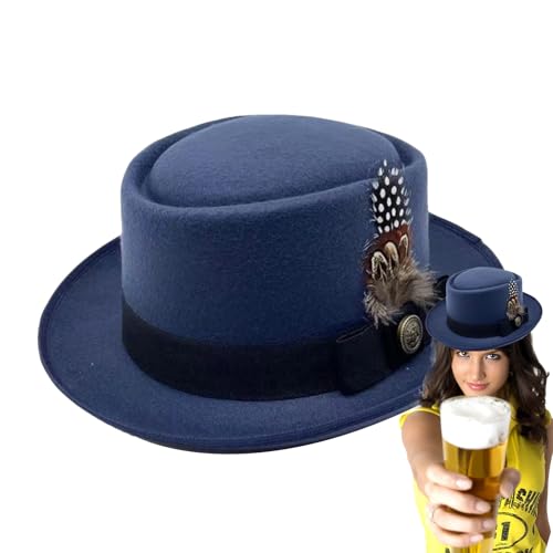 Buhyujkm Bezaubernder schwarzer Bowler Hut, 57,9 - 57,9 x 12,9 cm, klassischer deutscher Alpenhut, kompaktes Oktoberfest-Kostüm-Accessoire mit Feder und Emblem für Damen und Herren Buhyujkm Bezaubernder schwarzer Bowler Hut, 57,9 - 57,9 x 12,9 cm, klassischer deutscher Alpenhut, kompaktes Oktoberfest-Kostüm-Accessoire mit Feder und Emblem für Damen und Herren von Buhyujkm
