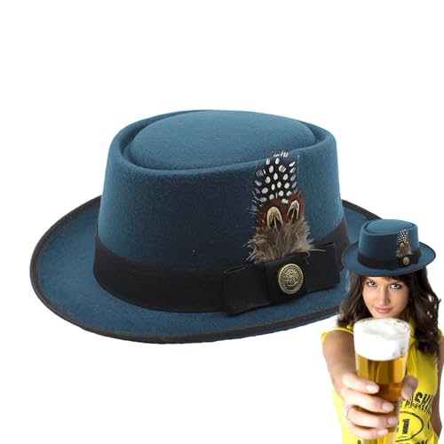 Buhyujkm Bezaubernder schwarzer Bowler Hut, 57,9 - 57,9 x 12,9 cm, klassischer deutscher Alpenhut, kompaktes Oktoberfest-Kostüm-Accessoire mit Feder und Emblem für Damen und Herren Buhyujkm Bezaubernder schwarzer Bowler Hut, 57,9 - 57,9 x 12,9 cm, klassischer deutscher Alpenhut, kompaktes Oktoberfest-Kostüm-Accessoire mit Feder und Emblem für Damen und Herren von Buhyujkm