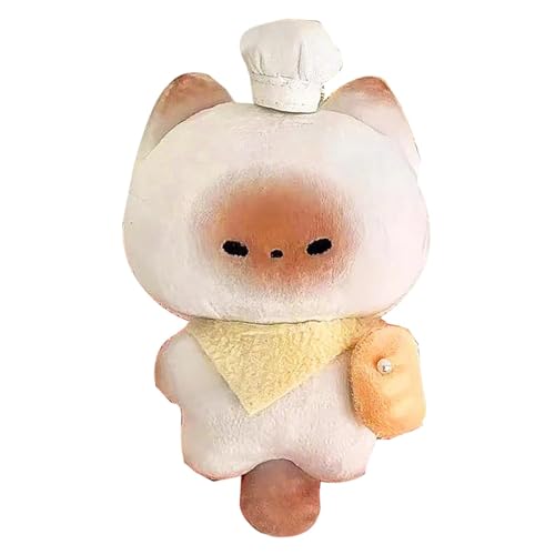 Buhyujkm Cat Plush Stuffed Doll, Steamed Bun Cat Chef Bread Design Soft Toy for Schoolbag, Purses, Backpacks, Birthdays, Holidays, 12.0 cm, PU Material, Cute and Fun Accessory Buhyujkm Cat Plush Stuffed Doll, Steamed Bun Cat Chef Bread Design Soft Toy for Schoolbag, Purses, Backpacks, Birthdays, Holidays, 12.0 cm, PU Material, Cute and Fun Accessory von Buhyujkm