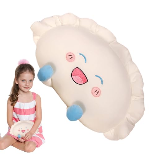 Buhyujkm Dumpling Pillow Plush, 7.87x5.91 Inches Adorable Stuffed Soup Dumpling Toy, White Compact Funny Asian Food Plush for Sleeping, Napping, and Home Decoration von Buhyujkm