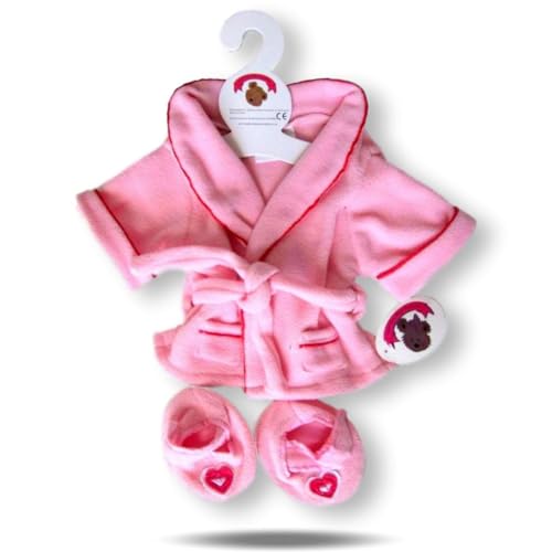 Teddy Bear clothes Pink FLEECE Robe with Slippers fit Build a Bear Factory Teddies von Build Your Bears Wardrobe