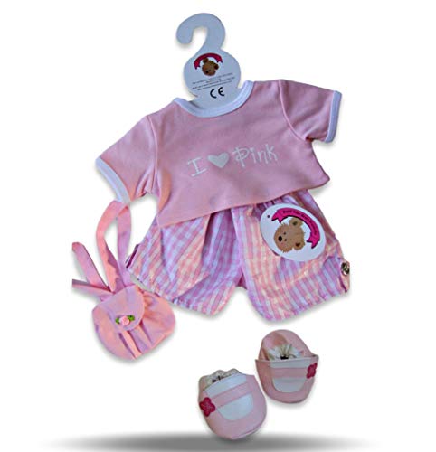 Build a Bear fit Teddy Bear Clothes I Love Pink Outfit Backpack included von Build your Bears Wardrobe