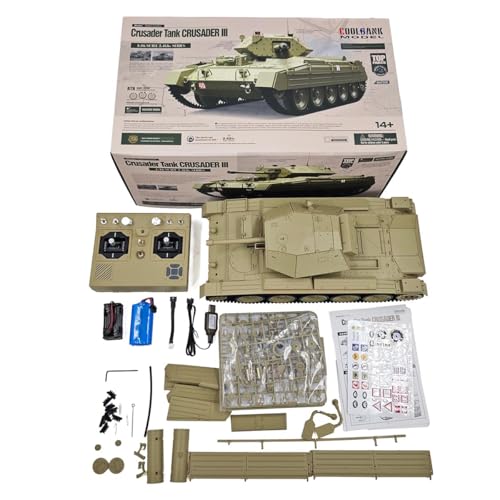 BuildCubes 1/16 RC Tank, 2.4G Britisches Kreuzritter RC Panzer Militär Fahrzeug, Armee RC Kampfpanzer mit Ton Zwei Geschwindigkeitsmodi Rückstoß Simulation, Spielzeug Geschenk -RTR BuildCubes 1/16 RC Tank, 2.4G Britisches Kreuzritter RC Panzer Militär Fahrzeug, Armee RC Kampfpanzer mit Ton Zwei Geschwindigkeitsmodi Rückstoß Simulation, Spielzeug Geschenk -RTR von BuildCubes