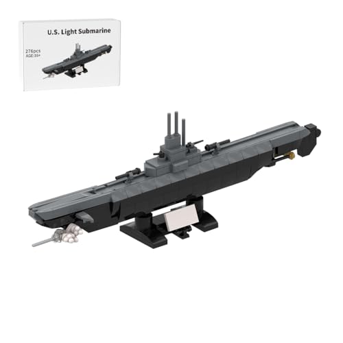 BuildCubes 1/300 Technik Submarine Schiffe Militär, U-Boote Bausteine MOC Militär Schlachtschiff, 276Teile Technik Kriegsschiffe Klemmbausteine Konstruktionsspielzeug Geschenk von BuildCubes