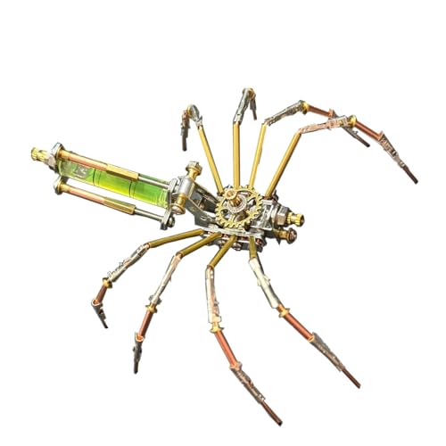 BuildCubes 3D Metall Puzzle Erwachsene, Steampunk Mechanisch Spinne 3D Puzzle Metall Modellbausatz Tier, 118PCS DIY Montage Spider Modell Kit Desktop Spielzeug Geschenk, KIT Version von BuildCubes