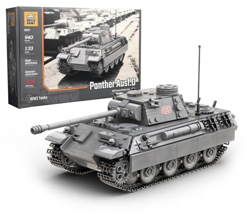 Buildarmy WW2 Deutscher Panther Ausf D Panzerstein Modell Baustein 940pcs Buildarmy WW2 Deutscher Panther Ausf D Panzerstein Modell Baustein 940pcs von Buildarmy