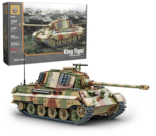 Buildarmy WW2 King Tiger (Tiger II) Camo Panzer Brick Modell Baustein 1145 Teile von Buildarmy