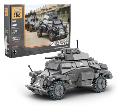 Buildarmy WW2 Sd.Kfz.222 Panzerfahrzeug Brick Modell Baustein 318pcs von Buildarmy