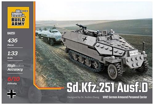 Buildarmy WW2 Sd.Kfz.251 Ausf.D Fahrzeuge Ziegelmodell Baustein 436pcs von Buildarmy