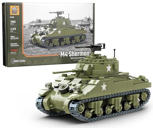 Buildarmy WW2 USA M4 Sherman Panzer Brick Modell Baustein 785 Teile Buildarmy WW2 USA M4 Sherman Panzer Brick Modell Baustein 785 Teile von Buildarmy