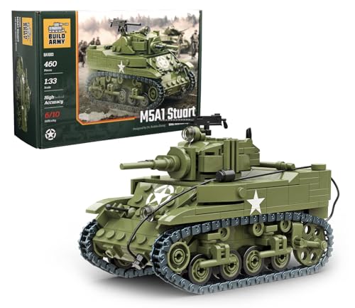 Buildarmy WW2 USA M5A1 Stuart Light Tank Brick Model Building Block 460pcs von Buildarmy