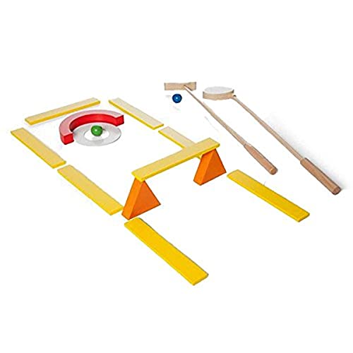 BuitenSpeel GA269 - Spiel, Minigolf mit 2 Schlägern und Bällen aus Holz von Buiten Speel