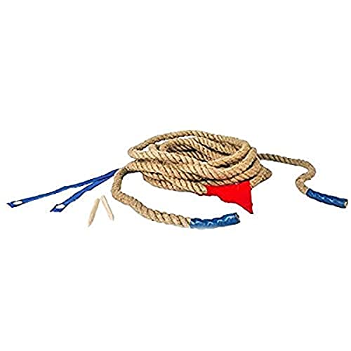 BS Toys Tauziehen - Tauziehen Seil - Spiele für Draussen - Ab 8 Jahren - für Kindergeburtstag - Kordel seil mit Baumwolltasche - Braun - 2 Meter Länge von BS Toys -