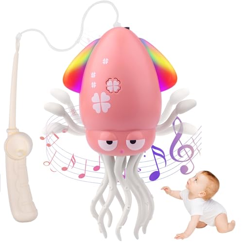 Electric Dancing Octopus Toy, Elektrischer tanzender Oktopus Spielzeug, Automatisch schwingender Krabbelnder Oktopus mit LED & Musik, Tanzendes und singendes Musikspielzeug für Mädchen Jungen (C) von Bukbas
