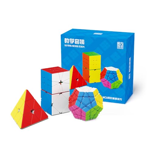 MoYu MFJS WCA (Pyraminx/Skewb/Megaminx/Square-1) – Non-Cubic Teaching Set Magic Zauberwürfel Geschenkbox-Set (stickerless Nicht-würfel) von Bukefuno