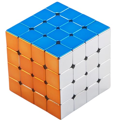 Zauberwürfel 4x4 Magnetischer Spiegel-Puzzle, Stickerless Magnetische Version 4x4x4 M Glänzender Magic Speed Cube Spielzeug von Bukefuno