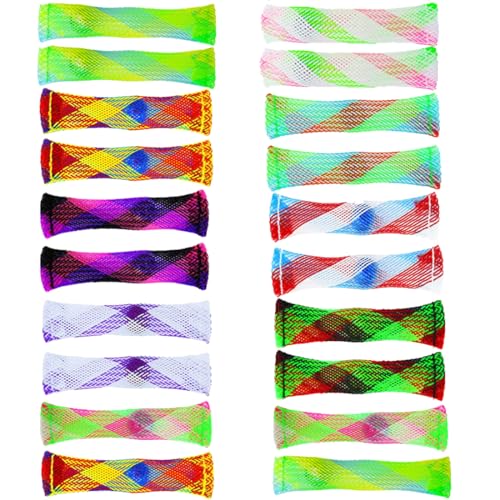 Marmor Mesh Fidget Toys 20 Stück, Gewebter Netzschlauch Mit Marmorspielzeug, sensorischen Spielzeugen, Maschenfingerspielzeugen, Soothing Marble Fidgets for Children and Adults Marmor Mesh Fidget Toys 20 Stück, Gewebter Netzschlauch Mit Marmorspielzeug, sensorischen Spielzeugen, Maschenfingerspielzeugen, Soothing Marble Fidgets for Children and Adults von Bukezudang