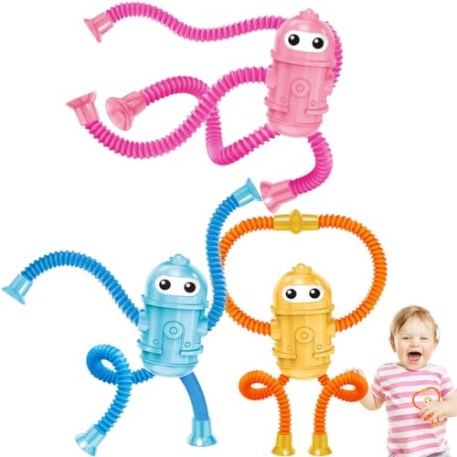 Bukezudang Teleskop-Saugnapf Roboter Spielzeug, Telescopic Oval Robot, Telescopic Suction Cup Roboter Toy, Sensory Oval Robot Toy, Educational Stress Relief Toy for Children(3 Stück) von Bukezudang
