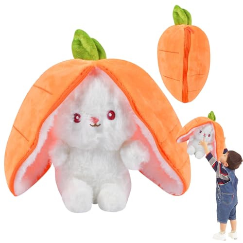 Hase Kuscheltier Karotte, Carrots Rabbit, Cute Plushies, Osterhase Plüschtier Hase, Happy Hops Kuscheltier, Bunny Plush, Weiches Plüsch-Kaninchen-Spielzeug, Für Kinder, Jungen, Mädchen (18 Cm von Bukezudang