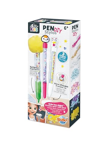 Buki FK008 - DIY-Stift – Kawaii | Personalisierbarer Bleistift für Kinder | Kreatives Geschenk ab 6 Jahren, Gelb von Buki