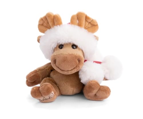 Bukowski Kuscheltier Elch Baby Benny Xmas braun mit Weihnachtsmütze 15 cm Plüschtier Plüschelch von Bukowski