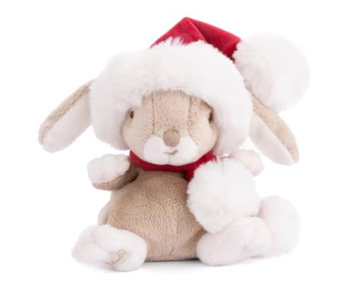 Bukowski Kuscheltier Hase Kanini Xmas grau mit Weihnachtsmütze 15 cm Plüschtier Plüschhase von Bukowski