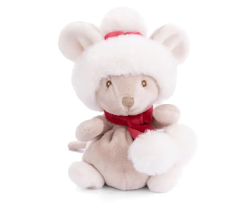 Bukowski Kuscheltier Maus Baby Mousy Xmas grau mit Weihnachtsmütze 15 cm Plüschmaus Plüschtier von Bukowski