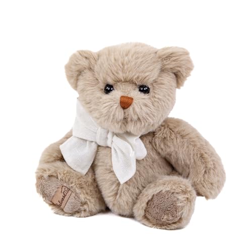 Bukowski Little Teddybär 15 cm grau mit weißer Schleife Plüschteddybär von Bukowski