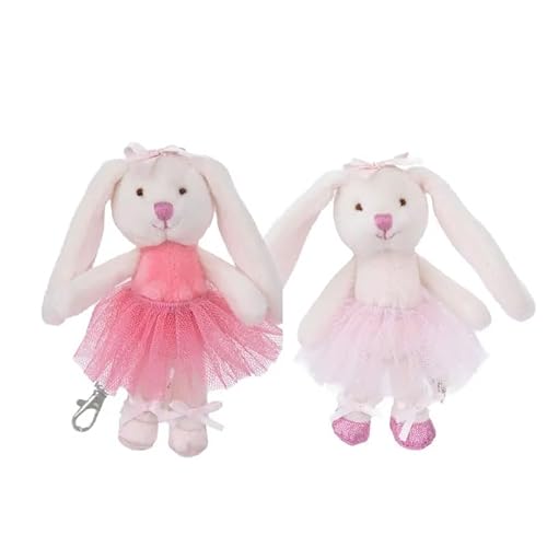 Bukowski Schlüsselanhänger Hase Dancing Jayleen weiß/pink 10 cm Plüschhase Plüschanhänger von Bukowski