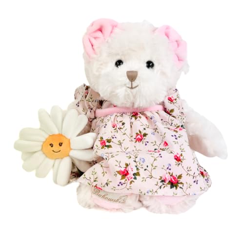 Bukowski Teddybär Elisa weiß/rosa mit Kleid 25 cm Plüschteddybär von Bukowski