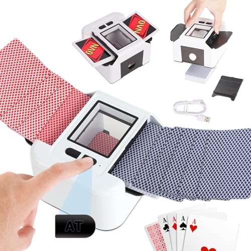 Buldoospok Wiederaufladbarer Kartenmischer für 1–2 Decks für Poker UNO Blackjack Texas Hold'em, Automatischer Kartenmischmaschine mit automatischem und manuellem, Schneller Kartenmischer Elektrisch Buldoospok Wiederaufladbarer Kartenmischer für 1–2 Decks für Poker UNO Blackjack Texas Hold'em, Automatischer Kartenmischmaschine mit automatischem und manuellem, Schneller Kartenmischer Elektrisch von Buldoospok