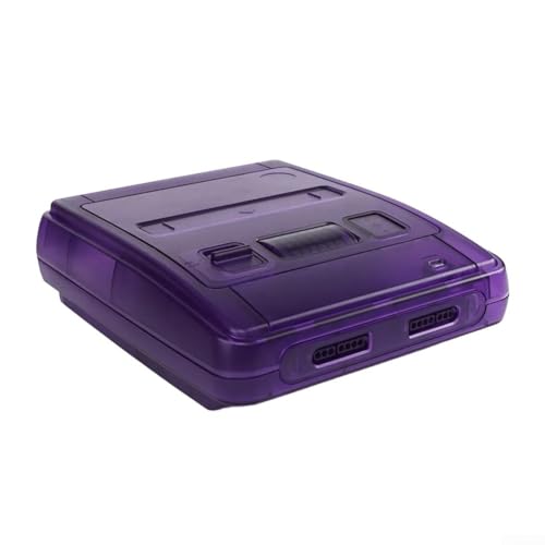 Bulevisiter Transparentes Gehäuse für Spielkonsole, kompatibel mit SFC-Version, transparente Schutzhülle, Ersatz-Set für Retro-Gaming-System (transparentes Lila) von Bulevisiter