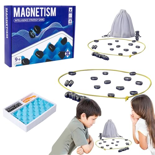 Magnetisch Schachspiel, Schachspiel Kampfschach, Magnetic Chess Game, Stein Brettspiel, Reisen Schach Magnetspiel, Schachbrett Magnetisch, Puzzle Checkers Spiel, Tragbares Schachbrett Familienfeiern von Bull Tiger Prestige