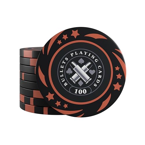 Bullets Playing Cards, 25x Kunststoff Pokerchips Janice für Pokerset, Wert 100, 4cm Durchmesser, Gewicht 11,5g Bullets Playing Cards, 25x Kunststoff Pokerchips Janice für Pokerset, Wert 100, 4cm Durchmesser, Gewicht 11,5g von Bullets Playing Cards