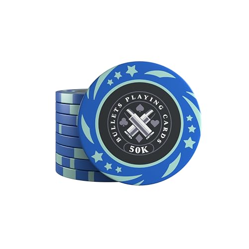 Bullets Playing Cards, 25x Kunststoff Pokerchips Janice für Pokerset, Wert 50000, 4cm Durchmesser, Gewicht 11,5g Bullets Playing Cards, 25x Kunststoff Pokerchips Janice für Pokerset, Wert 50000, 4cm Durchmesser, Gewicht 11,5g von Bullets Playing Cards