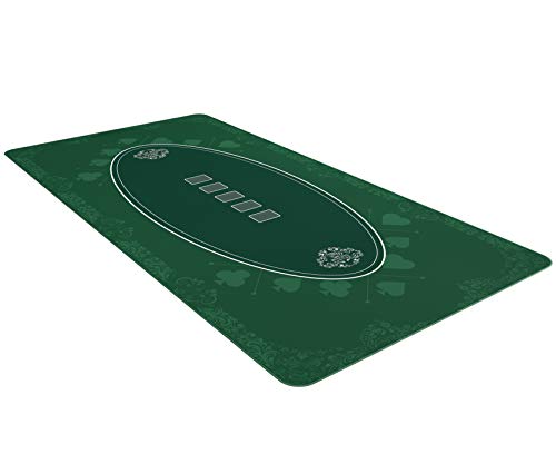 Bullets Playing Cards, Designer Pokermatte grün in 200 x 100 cm für den eigenen Pokertisch, XXL Deluxe Pokertuch, Pokerteppich, Pokertischauflage …… von Bullets Playing Cards