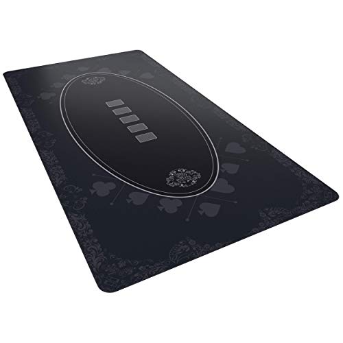 Bullets Playing Cards, Designer Pokermatte schwarz in 200 x 100 cm für den eigenen Pokertisch, XXL Deluxe Pokertuch, Pokerteppich, Pokertischauflage … von Bullets Playing Cards