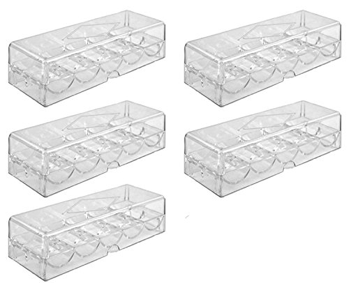 Bullets Playing Cards, Poker Chip Tray Set für 500 Pokerchips, 5 Trays mit Deckeln für je 100 Chips, Chip-Gestell / -Tablett von Bullets Playing Cards