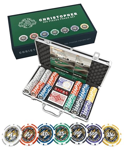 Bullets Playing Cards, Pokerkoffer Christopher, Pokerset mit 300 Kunststoff Pokerchips -inkl. Keramik Dealerbutton Bullets Playing Cards, Pokerkoffer Christopher, Pokerset mit 300 Kunststoff Pokerchips -inkl. Keramik Dealerbutton von Bullets Playing Cards