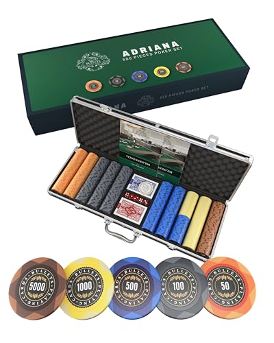 Bullets Playing Cards, Pokerset Adriana, Pokerkoffer mit 500 Clay Pokerchips mit Werten, inkl. Keramik Dealerbutton und Pokerkarten Bullets Playing Cards, Pokerset Adriana, Pokerkoffer mit 500 Clay Pokerchips mit Werten, inkl. Keramik Dealerbutton und Pokerkarten von Bullets Playing Cards