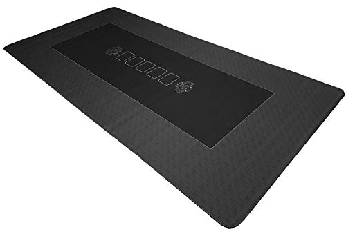 Bullets Playing Cards, Profi Pokermatte Schwarz in 160 x 80cm eigenen Pokertisch, Deluxe Pokertuch, Pokerteppich, Pokertischauflage von Bullets Playing Cards