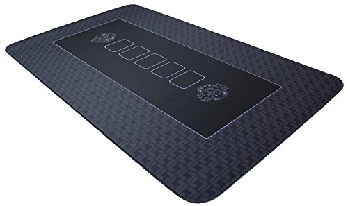 Bullets Playing Cards, Profi Pokermatte schwarz in 100 x 60cm eigenen Pokertisch, Deluxe Pokertuch, Pokerteppich, Pokertischauflage von Bullets Playing Cards