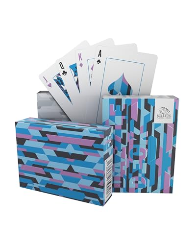 Bullets Playing Cards, Spielkarten, Dazzle Cards, Cardistry, 52 Blatt inkl. 2 Joker, Zauberkarten, (Blau) von Bullets Playing Cards