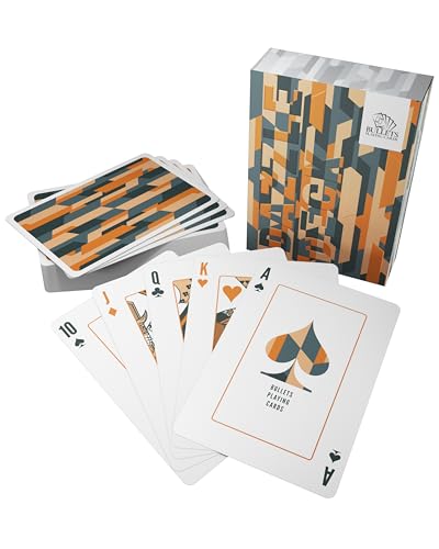 Bullets Playing Cards, Spielkarten, Dazzle Cards, Cardistry, 52 Blatt inkl. 2 Joker, Zauberkarten, (Orange) von Bullets Playing Cards