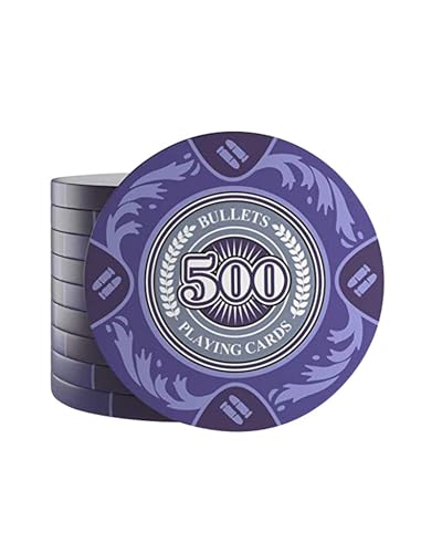 Bullets Playing Cards, 25 Clay Pokerchips Tony für Pokerset, Wert 500-14g, 4cm Durchmesser, Farbe Lila… Bullets Playing Cards, 25 Clay Pokerchips Tony für Pokerset, Wert 500-14g, 4cm Durchmesser, Farbe Lila… von Bullets Playing Cards