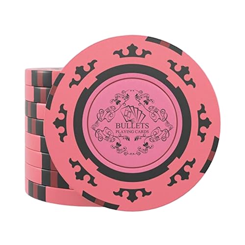 Bullets Playing Cards, 25 Clay Pokerchips Corrado für Pokerset, ohne Werte, 14g, 4cm Durchmesser, Farbe Pink… Bullets Playing Cards, 25 Clay Pokerchips Corrado für Pokerset, ohne Werte, 14g, 4cm Durchmesser, Farbe Pink… von Bullets Playing Cards
