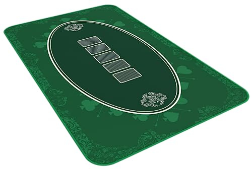 Bullets Playing Cards Designer Pokermatte grün in 100 x 60cm - für den eigenen Pokertisch - Deluxe Pokertuch – Pokerteppich – Pokertischauflage von Bullets Playing Cards